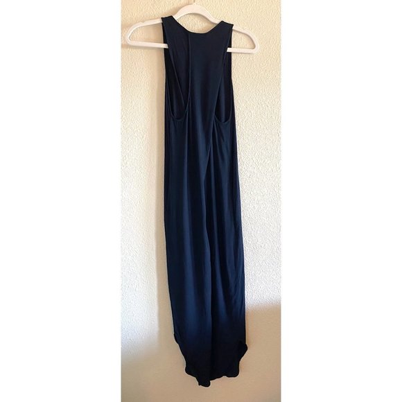 L’Agence Sleeveless Twist Back Scoop Neck Maxi Dress Navy Blue - Picture 4 of 10